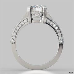 14K White Gold Over 2CT Round Lab Created Diamond Ring Vintage Split Shank Pave