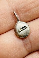 Vintage 925 Sterling Silver LUCK Charm Mini Good Luck Pendant
