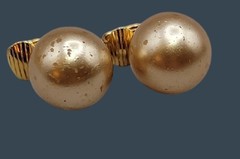 Vintage KJL Faux Pearl Stud Clip On Earrings Elegant Signed Kenneth Jay Lane