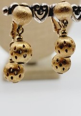 NAPIER Filigree Ball Earrings Clip On Dangle Vintage 1.25 in