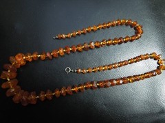 K417 ANTIQUE AMBER HONEY NECKLACE 39 GR 74 CM SEE DESCRIP