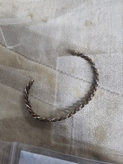 Vntg Sergio Lub California Tri Metal 925 Silver Copper Brass Twist Cuff Bracelet