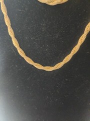 Vintage Mesh Chain Necklace GoldTone Round Popcorn Cage Spring Ring Clasp 18.5″