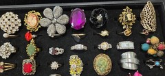 Vintage Mod Ring Lot Of 100. 23 Signed Kate Spade N.Y Avon Sterling Vendome