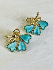 Vintage Barclay Thermoset Turquoise Earrings Screw Back Signed
