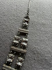Delicate 1920s Art Deco Platinon Crystal Drop Necklace