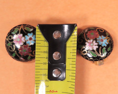 Vintage Gold Tone Cloisonne Colorful Flower Design Clip on Earrings & Bracelets