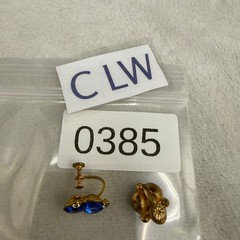 Vintage Rhinestone Screw Back Earrings Blue Sparkle Gold Tone
