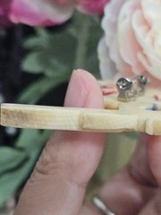 [COLLECTOR] Hand Carved & Hand Painted Skiing Rabbit Pin Brooch – NOT MOLDED