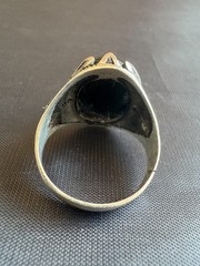 925 Sterling Silver Ring Black Zircon Ring Handcrafted Silver Ring Size 9.5 US