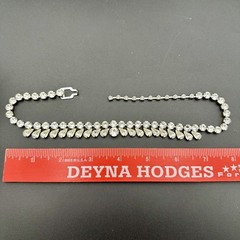 Vintage EISENBERG Silver-tone Clear Rhinestone Necklace Jewelry 16″ Adjustable