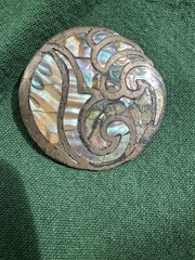 Vintage Mexico Abalone Pendant/Brooch Pin – Sterling Silver