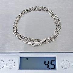Vintage Sterling Silver 925 Figaro Link Chain Necklace 18″