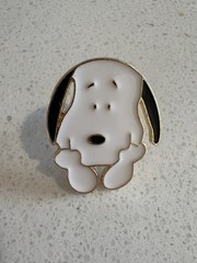 (Set Of 8) Snoopy Peanuts Brooch With Butterfly Clutch Metal Pin Back