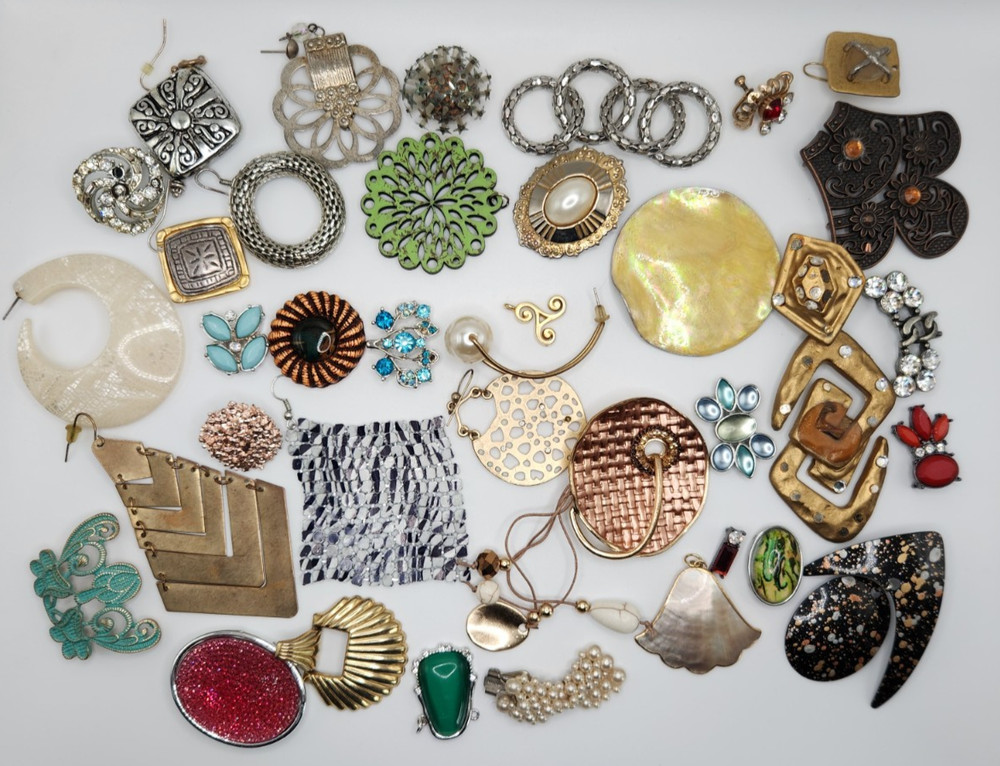 Craft Jewelry Pieces Junk Drawer 35 Different Pieces