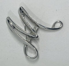 SARAH COVENTRY Signed Initial Letter “M” Brooch Pin Monogram Script Silver 1 1/8