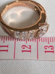 Vintage Thailand Fine Costume Cubic Zirconia Gold Tone Ring Size 7
