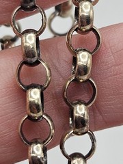 Vintage Sterling Silver Rolo Round Link Chain Necklace 23″