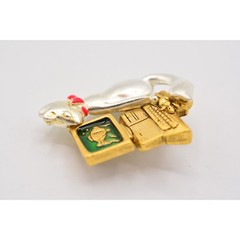 Danecraft Vintage Cat Fish Pin Brooch Computer Screen Saver Funny NOS 80s BinA7