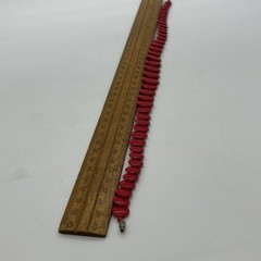 Retro Necklace Plastic Red Disc Bead Necklace Vintage Rockabilly 39cm