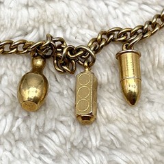 Vintage Charm Necklace Matte Gold Tone 14″