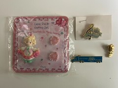 Lot of 5 Vintage Precious Moments Various Pins and Earrings Collectors Club