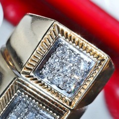 14k yellow gold ring 0.60c natural diamond sz 11 vintage handmade 10.15gr N2564D