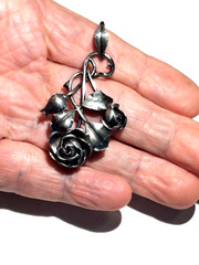 Vintage Sculpted Rose Brooch Pin 3D Designer Theodor Klotz Germany 835 Silver