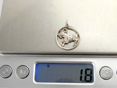 Vintage Sterling Silver Zodiac Ram Aries Pendant 1.8g 7/8 Inch Length