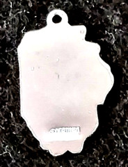 Vintage ENAMELED Sterling Silver ILLINOIS MAP Charm for Charm Bracelet, 2.46g