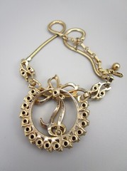 BEAUTIFUL 1950’S BARCLAY GOLDTONE PINK RHINESTONE CHOKER NECKLACE