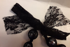 Estate Lace Faux Pearls Lanvin? Style Sash Necklace
