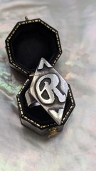 Vintage Sterling Silver Initial “R” Ring-Monogram Ring-Signet Ring