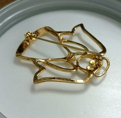 AAI Gold Plated Angel Brooch Vintage Pin Signed