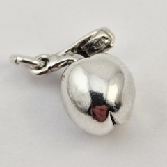 Vintage Sterling Silver 3D Peach Fruit Solid Charm Pendant Garden – 4.2g