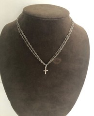 NWT Robert Lee Morris Elizabeth & James Sterling Cross Necklace W/Pouch $195