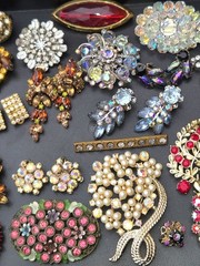 High End All Vintage Rhinestones Crystals Costume Jewelry Lot Signed