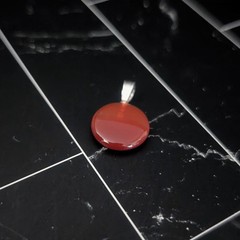 Vintage Pendant – 0.5″ – Small Red Circular – No Chain Included