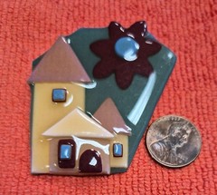 Vintage House Pins by Lucinda Tan Home Large Flower in Sky Pin / Brooch