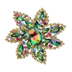 Crystal Brooch Plant Flowers Brooches Luxury Rhinestone Corsage Popular Jewelry