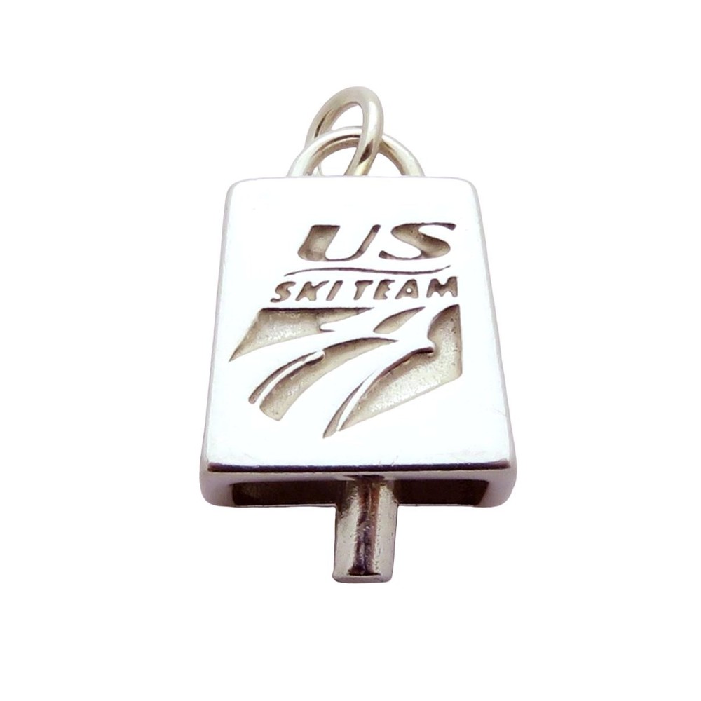 Vintage Sterling Silver US Ski Team Mini Cowbell Charm/Pendant