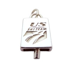 Vintage Sterling Silver US Ski Team Mini Cowbell Charm/Pendant