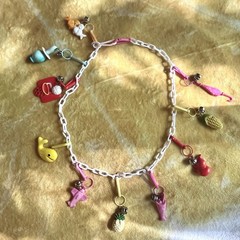 Set Of 2 Bell Charm Chain Necklaces 80s Vintage
