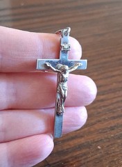 Vintage Sterling DiROMA Cross Crucifix On 24″ Chain 13.8g See Pics/Description