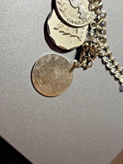 Vintage Sterling Silver Charm Bracelet 6 Charms Wells, and M&M