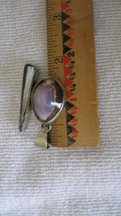 Vintage Sterling Silver/ Shell MODERNIST Heavy Pendant Stamped