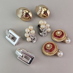 Vintage Clip On Earrings Lot of 4 Marvella Napier Sarah Coventry Faux Pearl