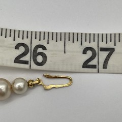 Vintage Unbranded Yellow Faux Pearl Beaded Necklace With Fish Hook Clasp Japan
