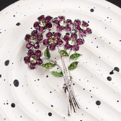 Fashion Dripping Oil Creative Three-dimensional Foliage Flower Bouquet Brooch