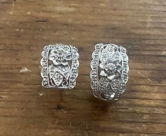 vintage sterling silver flower earrings